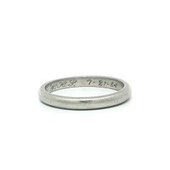 Antique Platinum Classic 2.1mm Stackable Band Ring Dated Engraving Inside