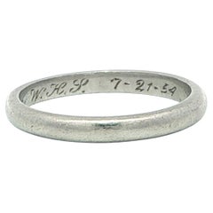 Antique Platinum Classic 2.1mm Stackable Band Ring Dated Engraving Inside Antique Platinum Classic 2.1mm Stackable Band Ring Dated Engraving Inside