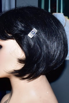 Antique Platinum, Diamond and Sapphire Hair Barrettes, Late Edwardian, c. 1918