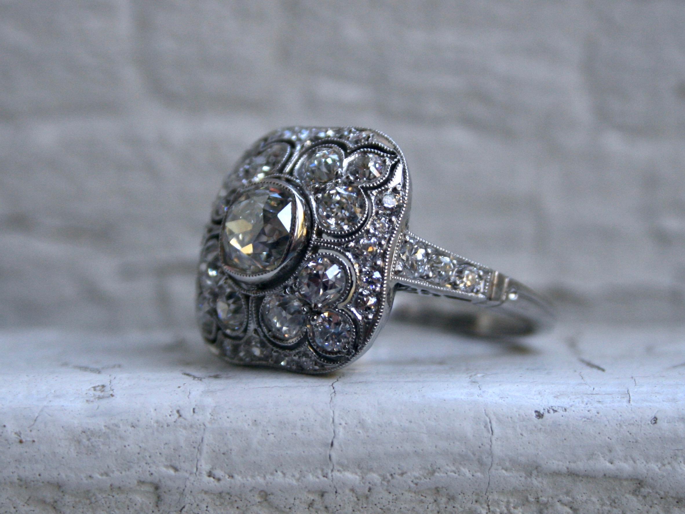 antique diamond cluster ring