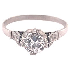 Antique Platinum Diamond Engagement Ring 0.65 ctw