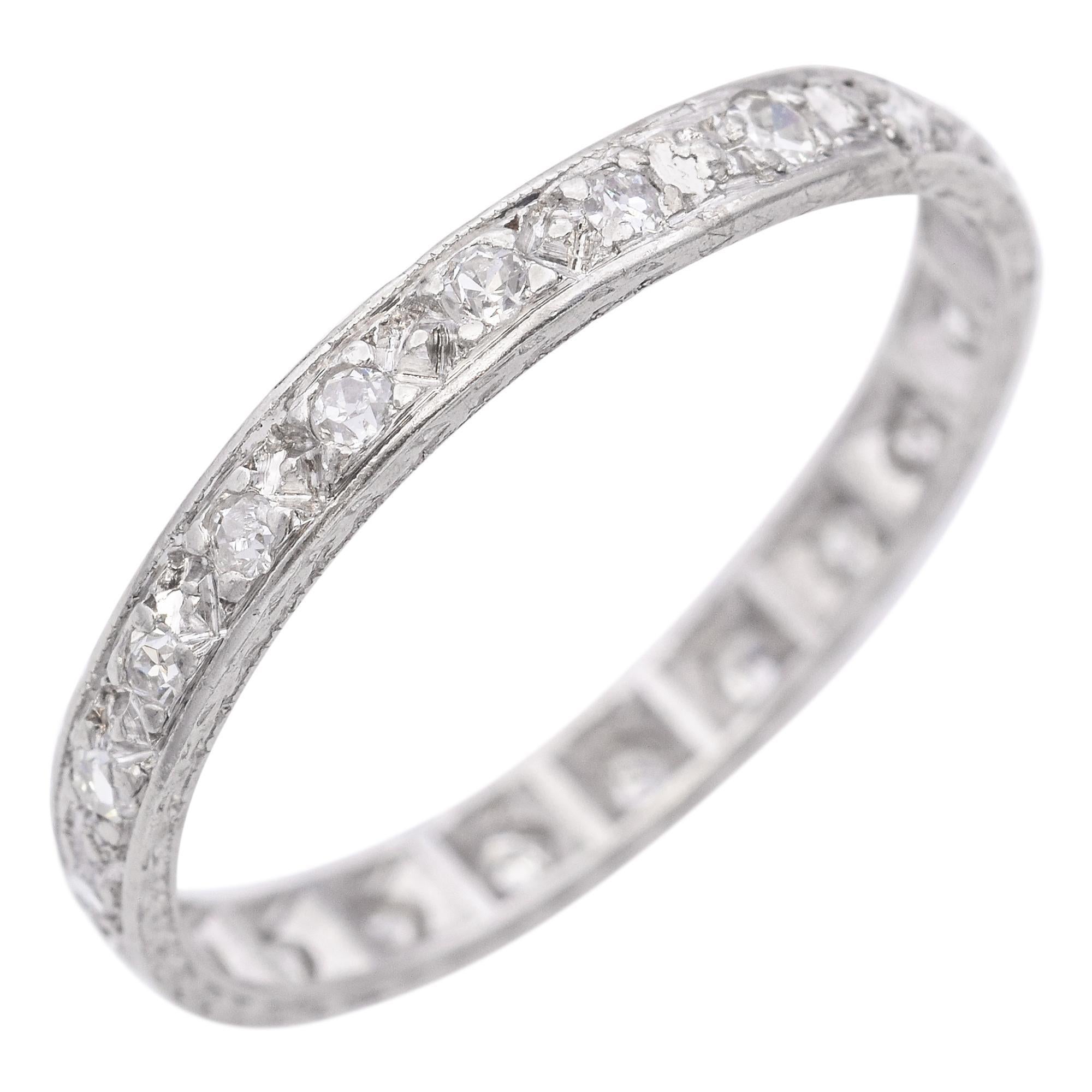 Antique Platinum Diamond Eternity Band 1