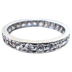Anillo de Platino Antiguo con Diamantes Talla 6.25