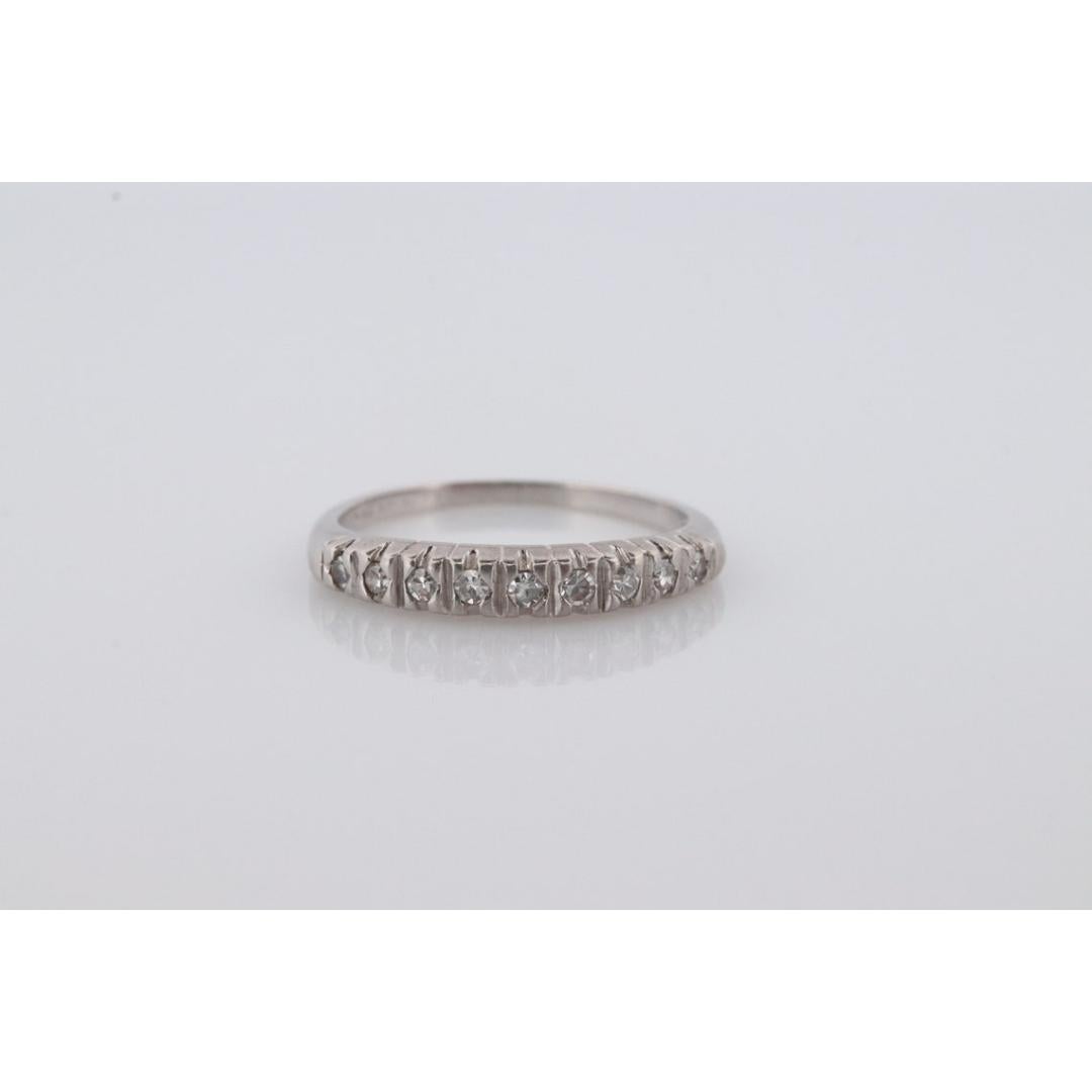 Antique Platinum Diamond eternity channel band. Art Deco diamond eternity For Sale 2