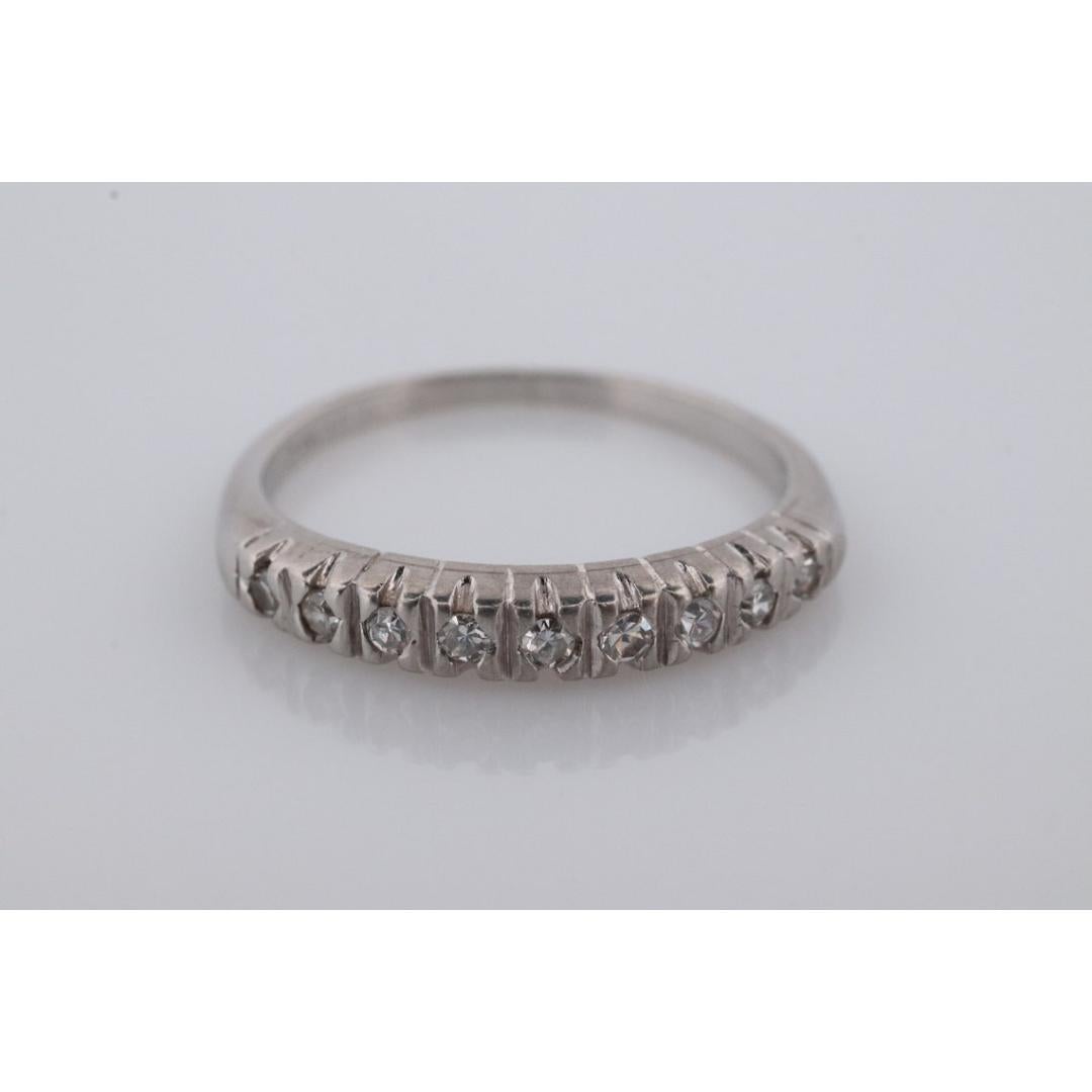 Antique Platinum Diamond eternity channel band. Art Deco diamond eternity For Sale 4