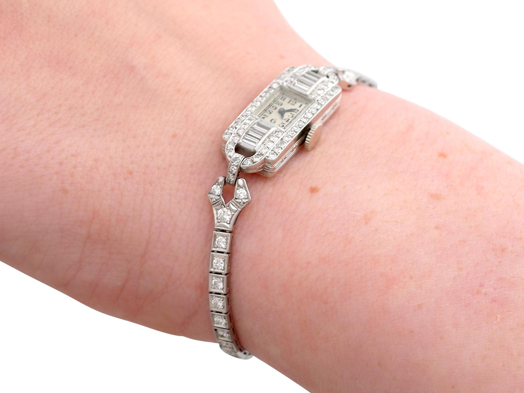 Antique Platinum Diamond Manual Wind Cocktail Wristwatch 5