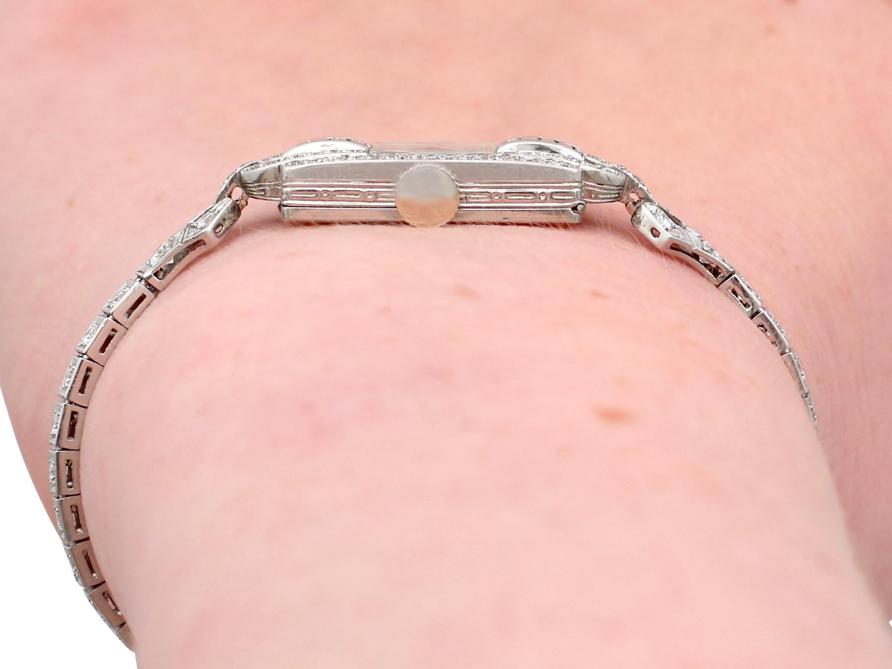Antique Platinum Diamond Manual Wind Cocktail Wristwatch 6