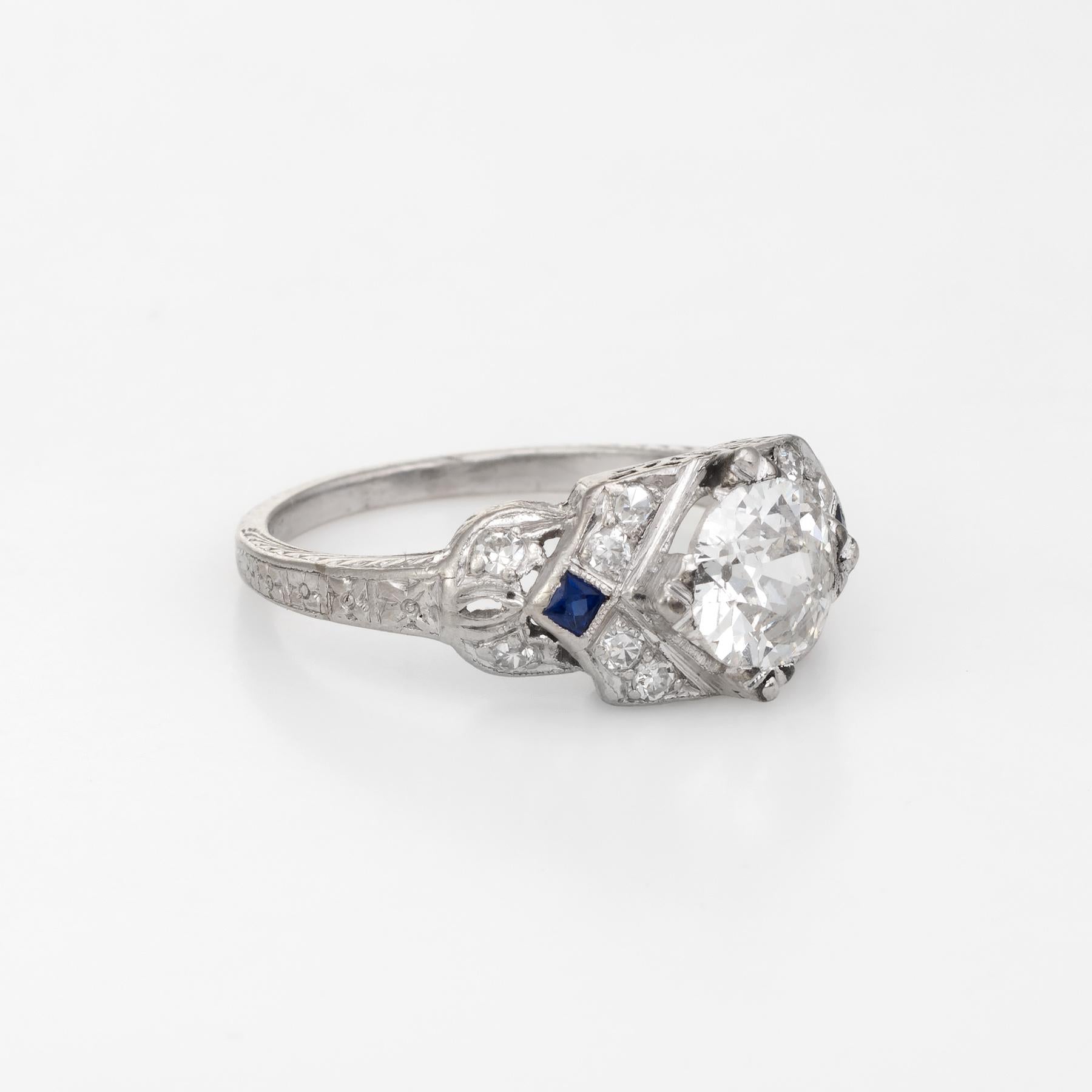 Antiker antiker Platin-Diamant-Ring Art Deco 1,24 Karat Vintage Fine Jewelry (Art déco)