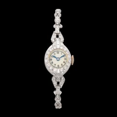 Antique Platinum Diamond Wristwatch