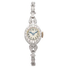 Vintage Platinum Diamond Wristwatch