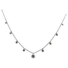 Antique Platinum Diamonds by the Yard Fringe Style Necklace - 1.10CT.