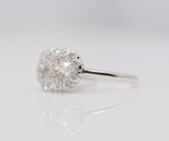 Antique Platinum Engagement Ring with 1.00cttw Old European cut Diamonds VEG #78