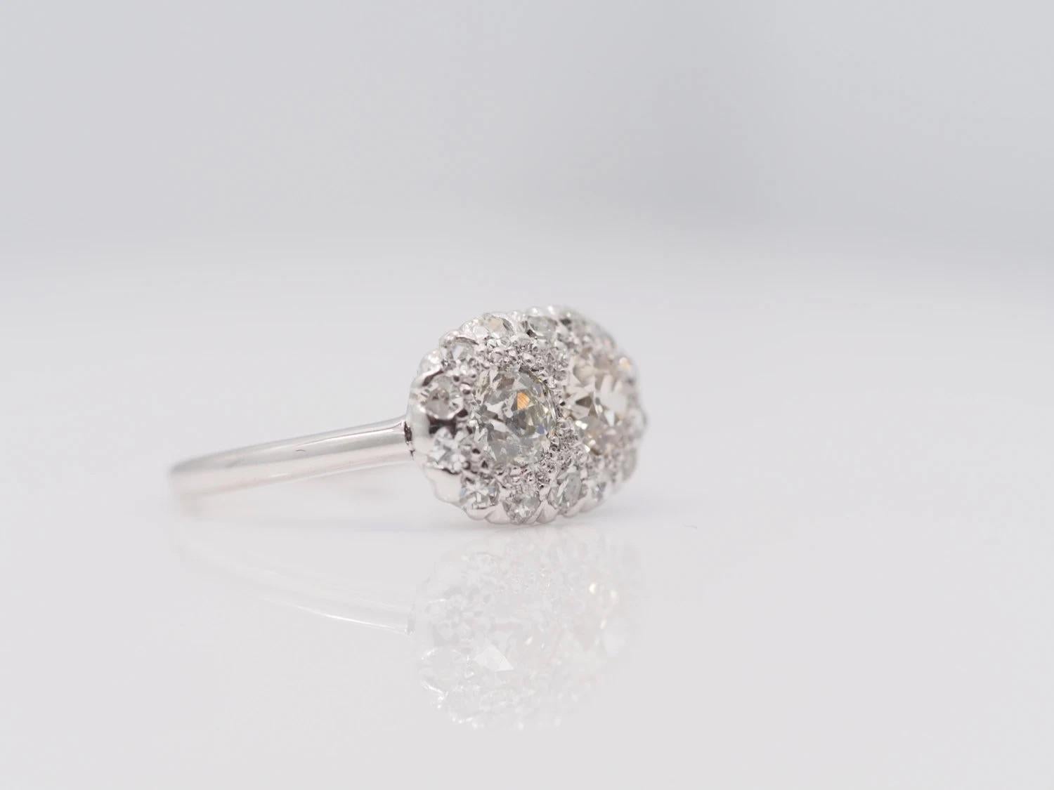 Antiker Verlobungsring aus Platin mit 1,00cttw Diamanten im alteuropäischen Schliff VEG #78 im Zustand „Gut“ im Angebot in Hicksville, NY