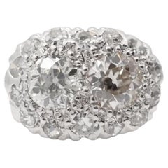 Antique Platinum Engagement Ring with 1.00cttw Old European cut Diamonds VEG #78