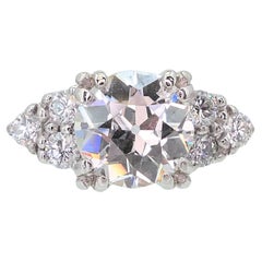 Vintage Platinum European Cut Natural 1.40ct Diamond Engagement Ring 5.2g i13683