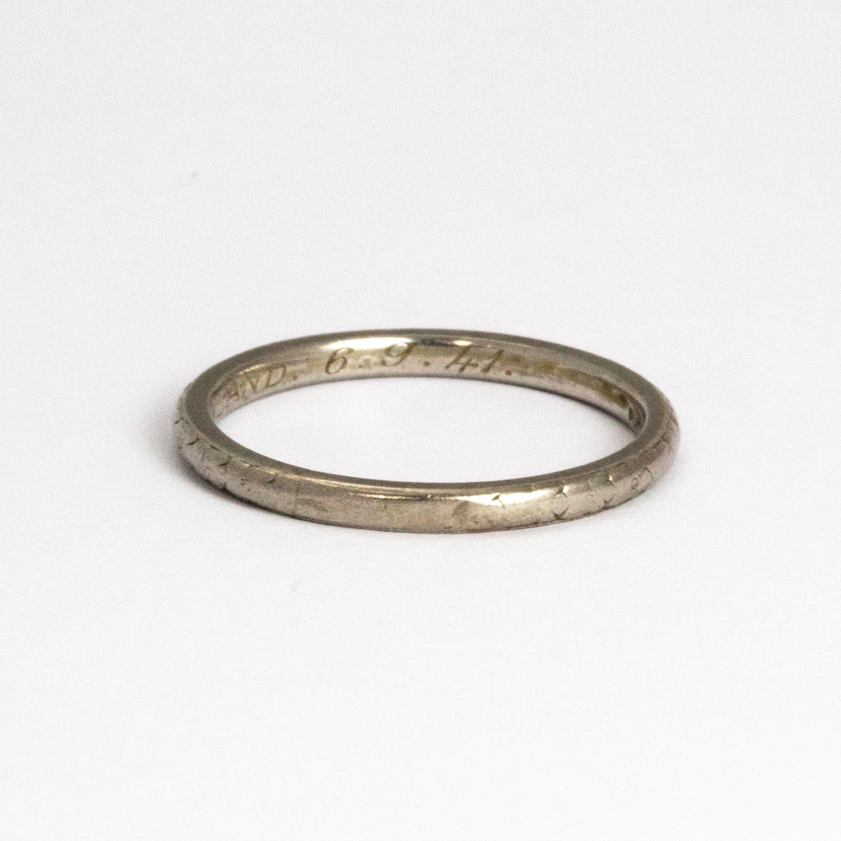 Antique Platinum Fancy Band In Fair Condition For Sale In Chipping Campden, GB