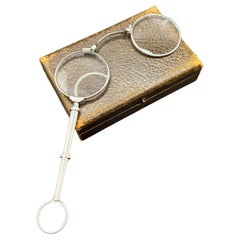 Antique Platinum French Stamped, 1920er Lorgnetten, Vintage Operngläser