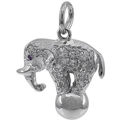 Antique Platinum Gemset Elephant Charm