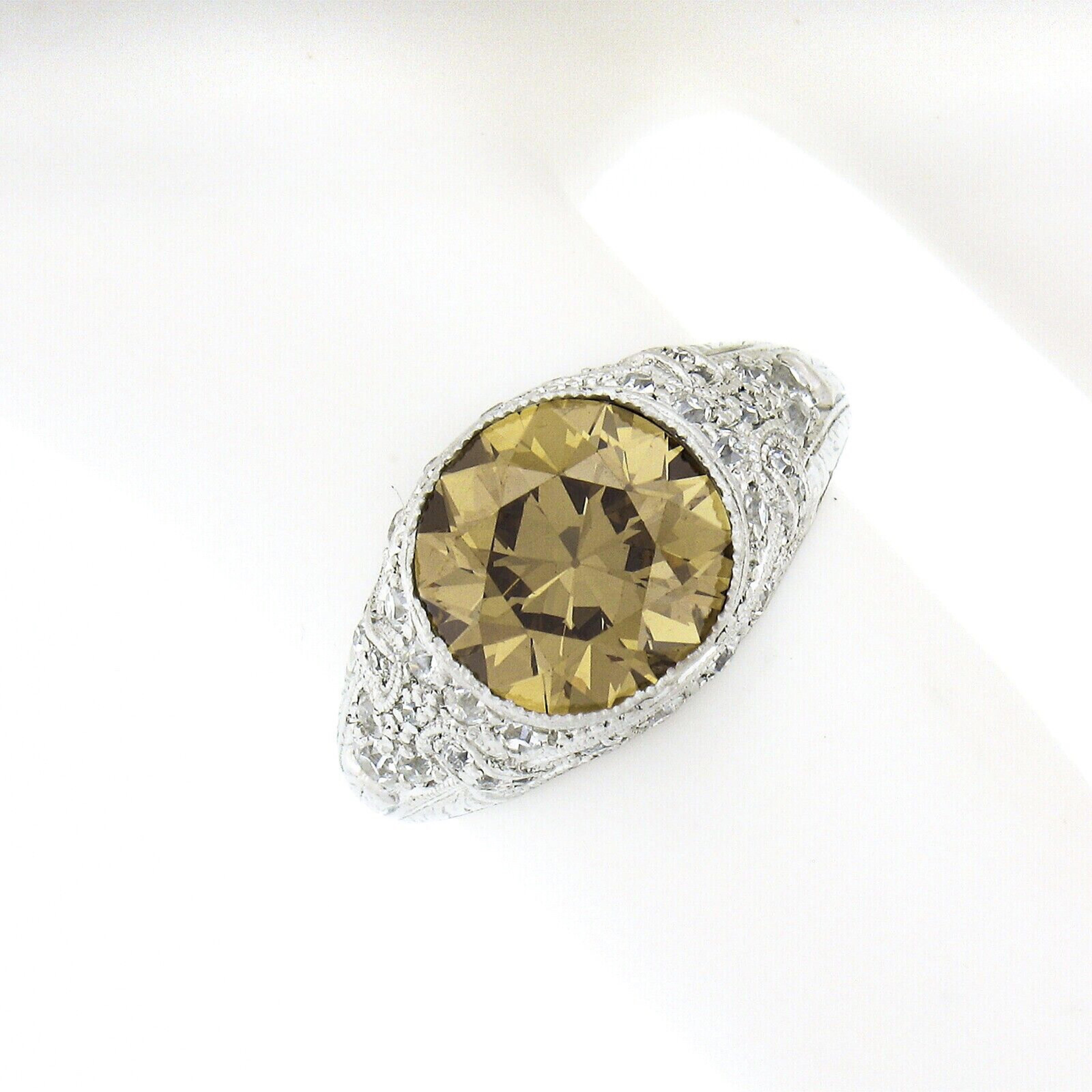 antique fancy color diamond engagement rings