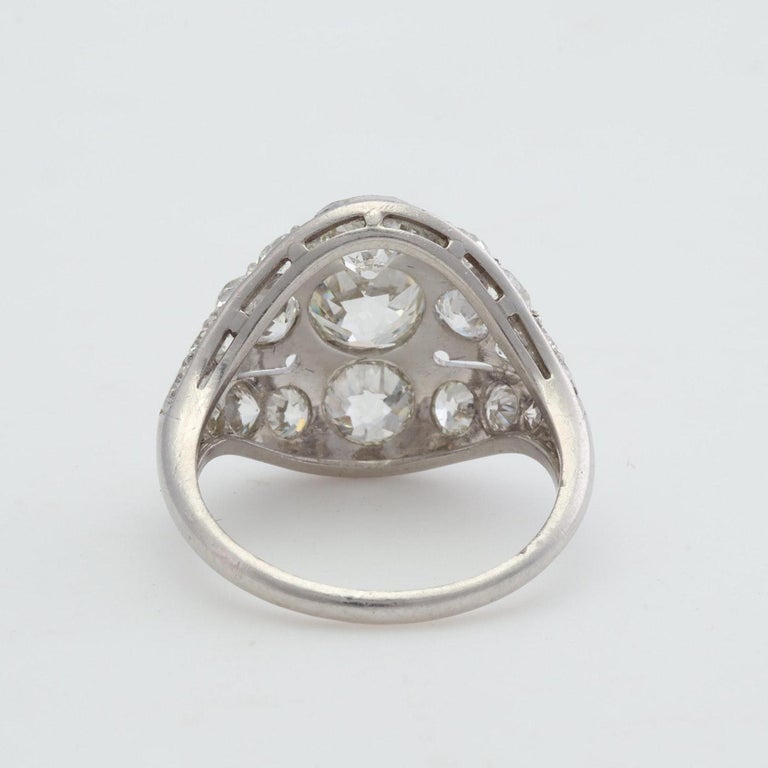 Antique Platinum GIA Old European Cut Diamond Ring, 3.58 Carat at 1stDibs