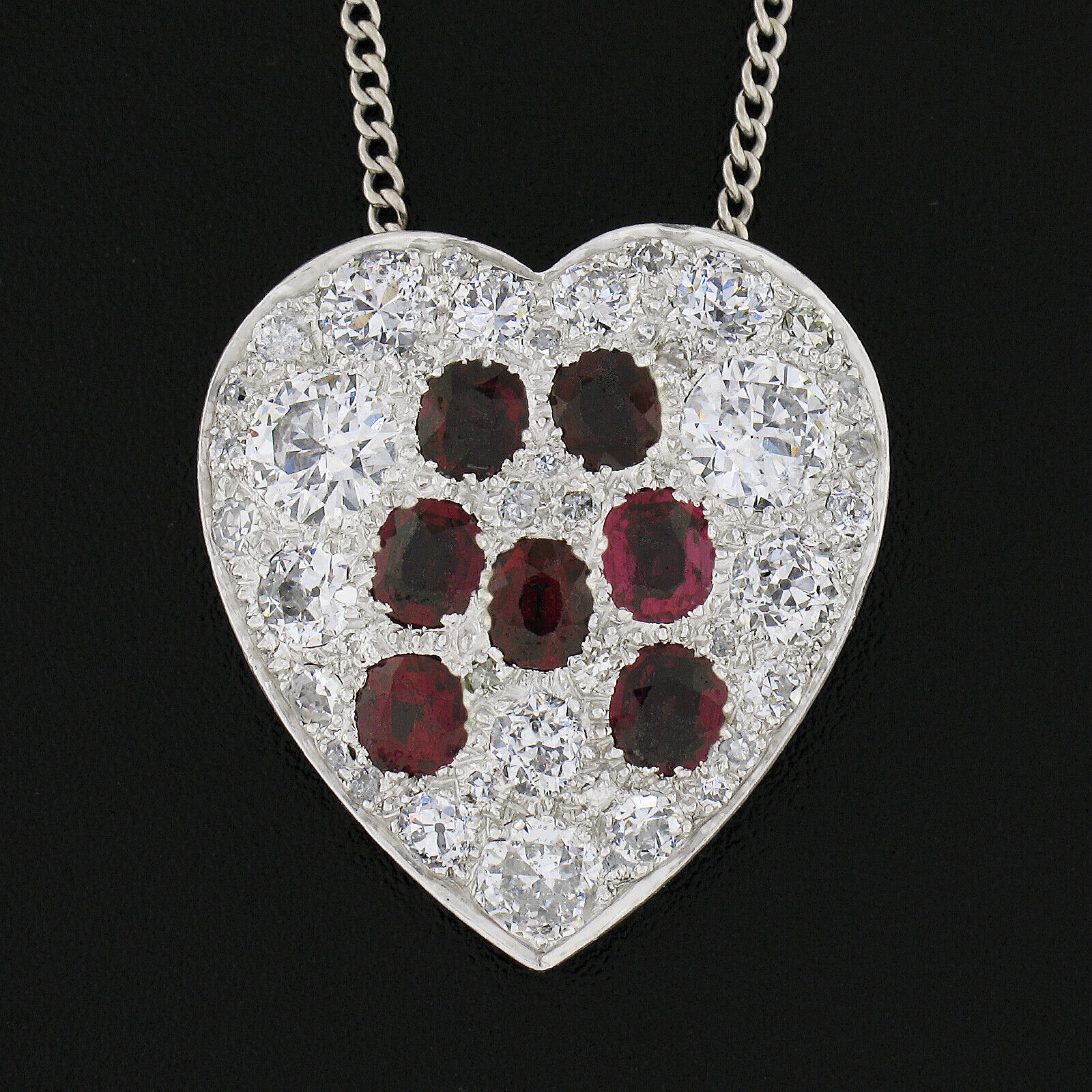 large ruby heart necklace