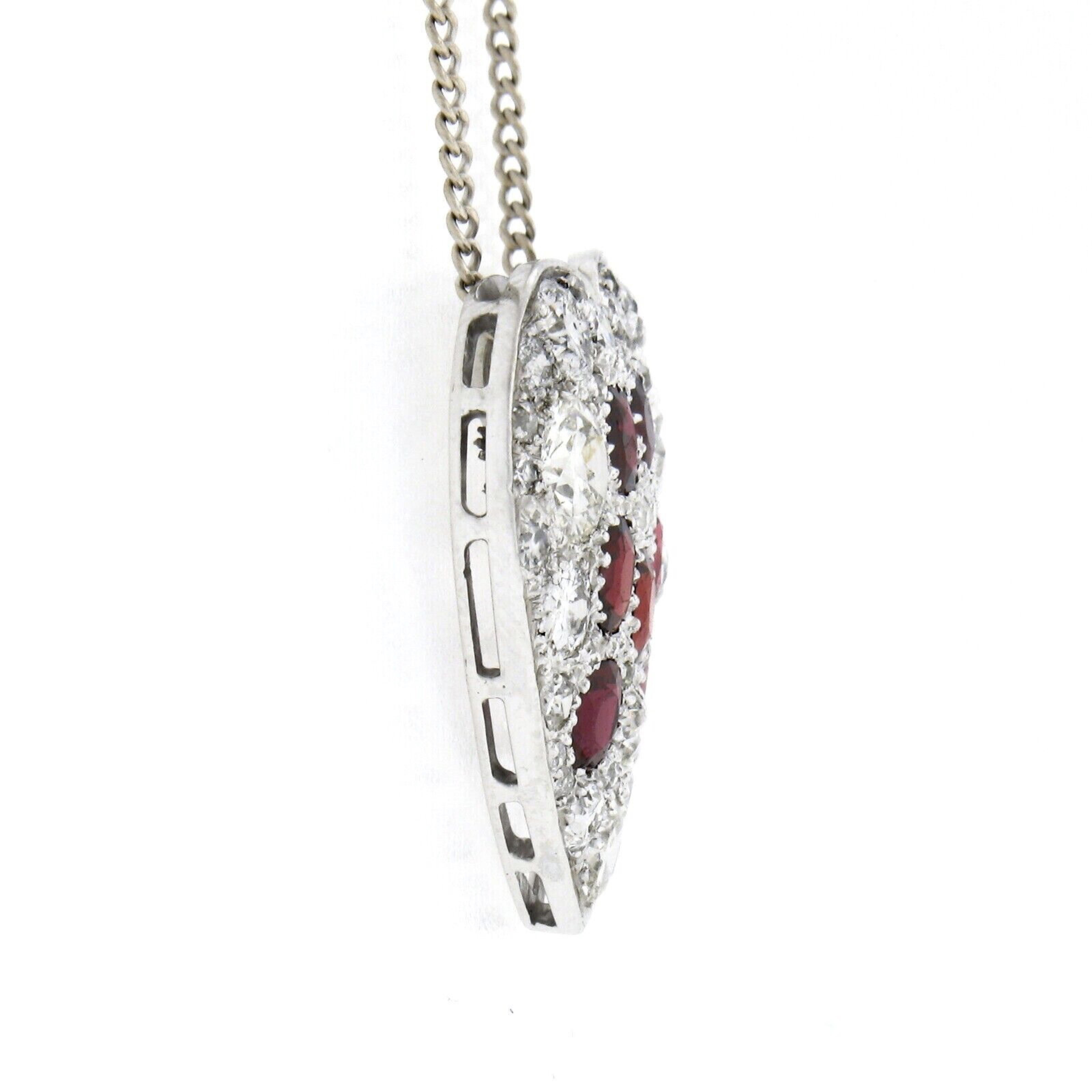 ruby pave heart pendant