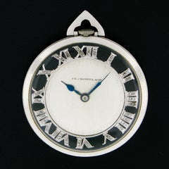 Antique Platinum J.E. Caldwell & Co. Open Face Old Cut Diamond Dial Pocket Watch