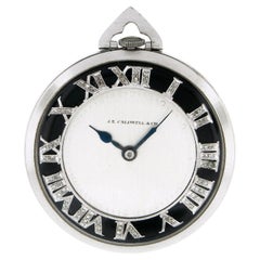 Antique Platinum J.E. Caldwell & Co. Open Face Old Cut Diamond Dial Pocket Watch