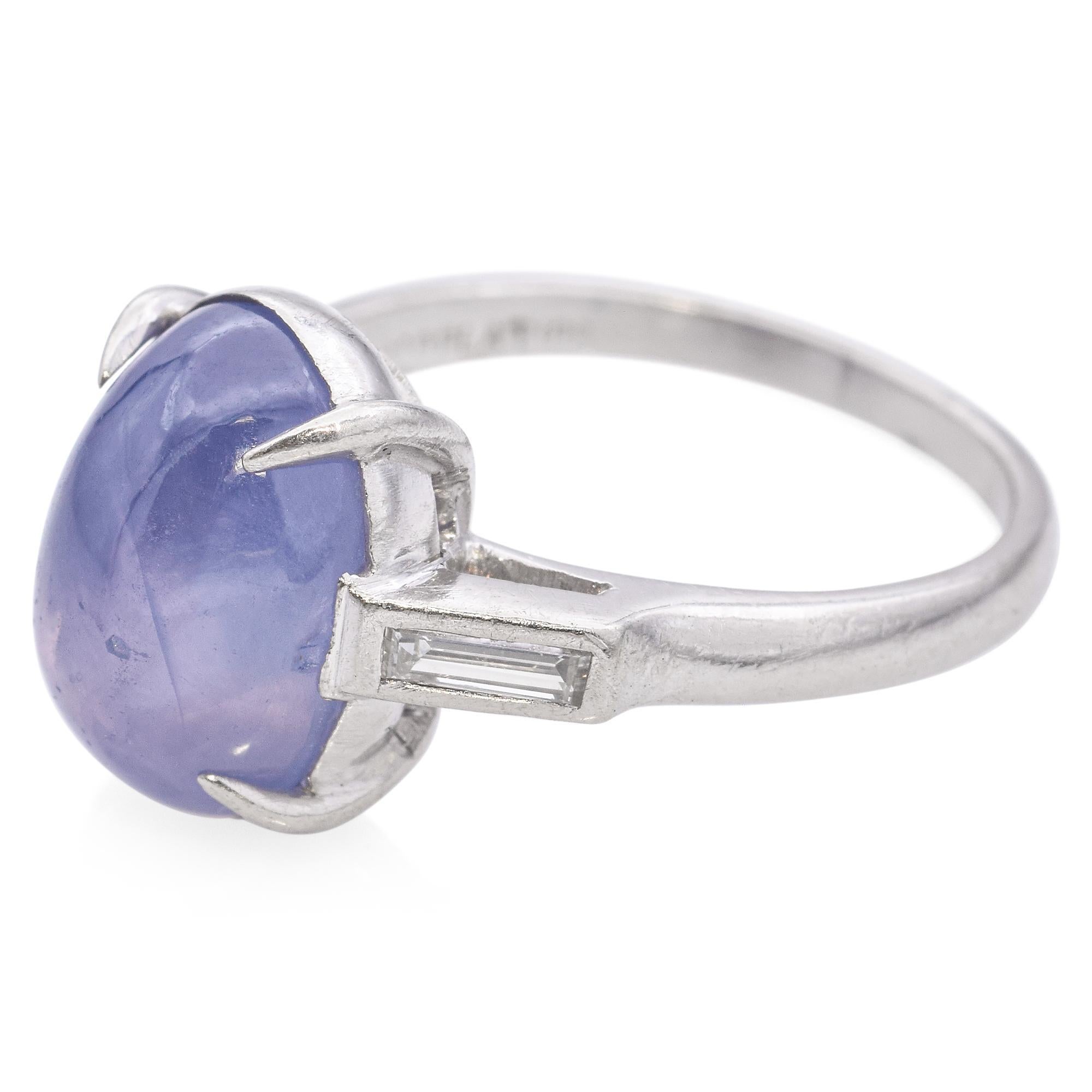 Antiker Platin No Heat Star Sapphire Statement Ring im Zustand „Gut“ im Angebot in New York, NY