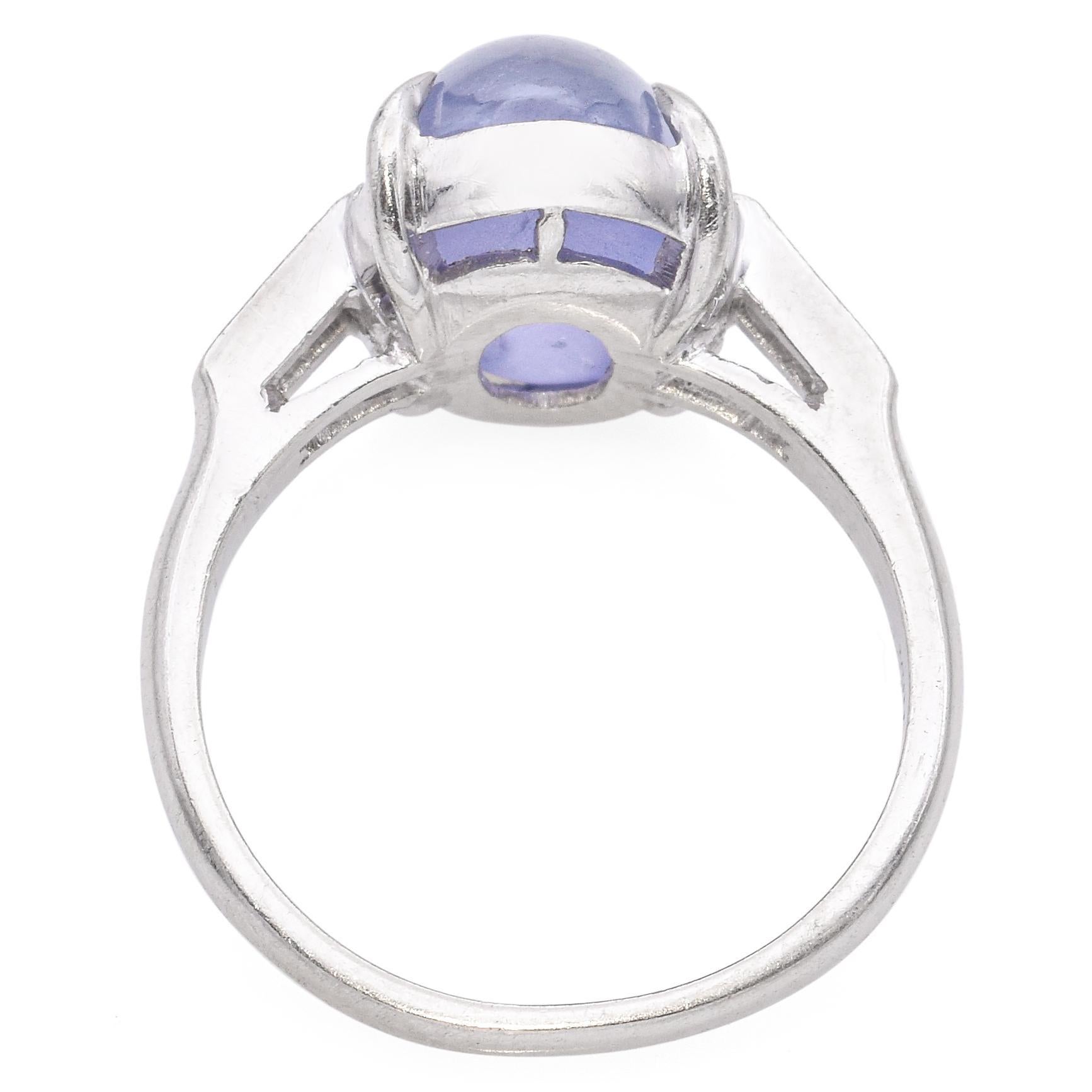 Antiker Platin No Heat Star Sapphire Statement Ring Damen im Angebot