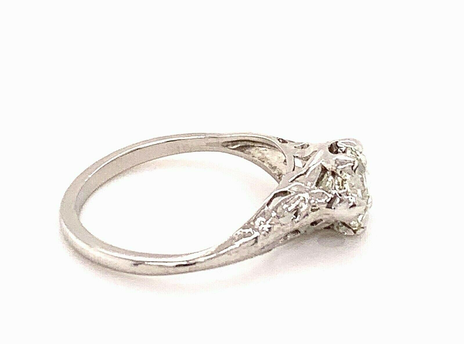 Antique Platinum Old Cut Diamond Engagement Ring 1.01 Carat 2