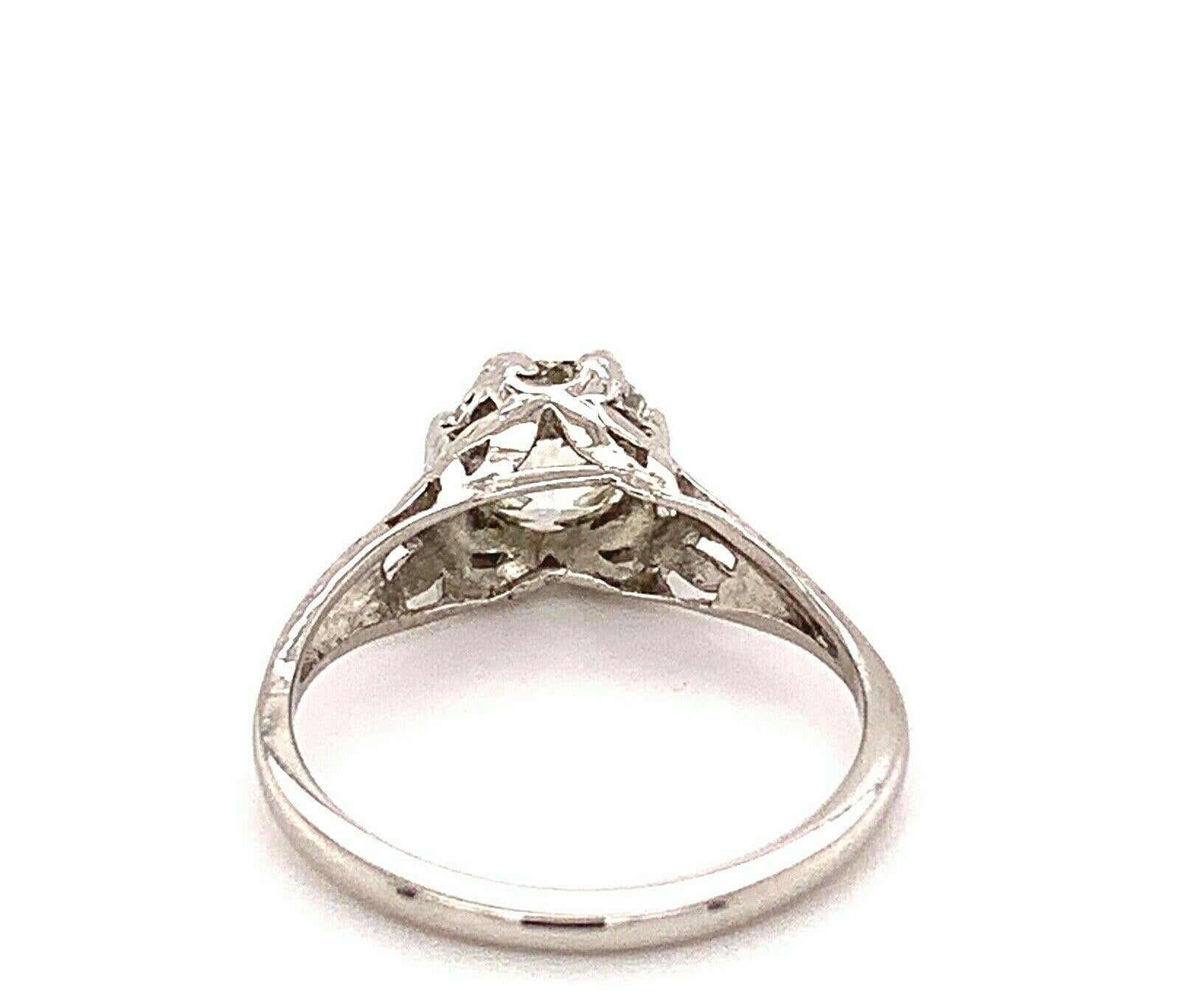 Antique Platinum Old Cut Diamond Engagement Ring 1.01 Carat 3