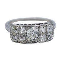 Antiker Platin-Cluster-Ring mit Diamanten im alten Minenschliff
