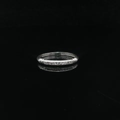 Antique Platinum Old Single Cut Channel Set Diamond Dainty Band ring
