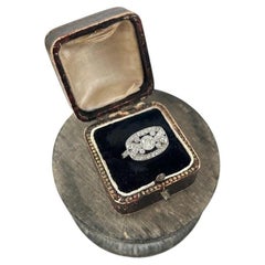 Antique Platinum, Original Art Deco 1.50ct Diamond Oval Plaque Ring Antique Platinum, Original Art Deco 1.50ct Diamond Oval Plaque Ring