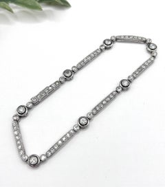 Antikes Platinarmband im Art-Déco-Stil mit Diamanten im „Target“-Design