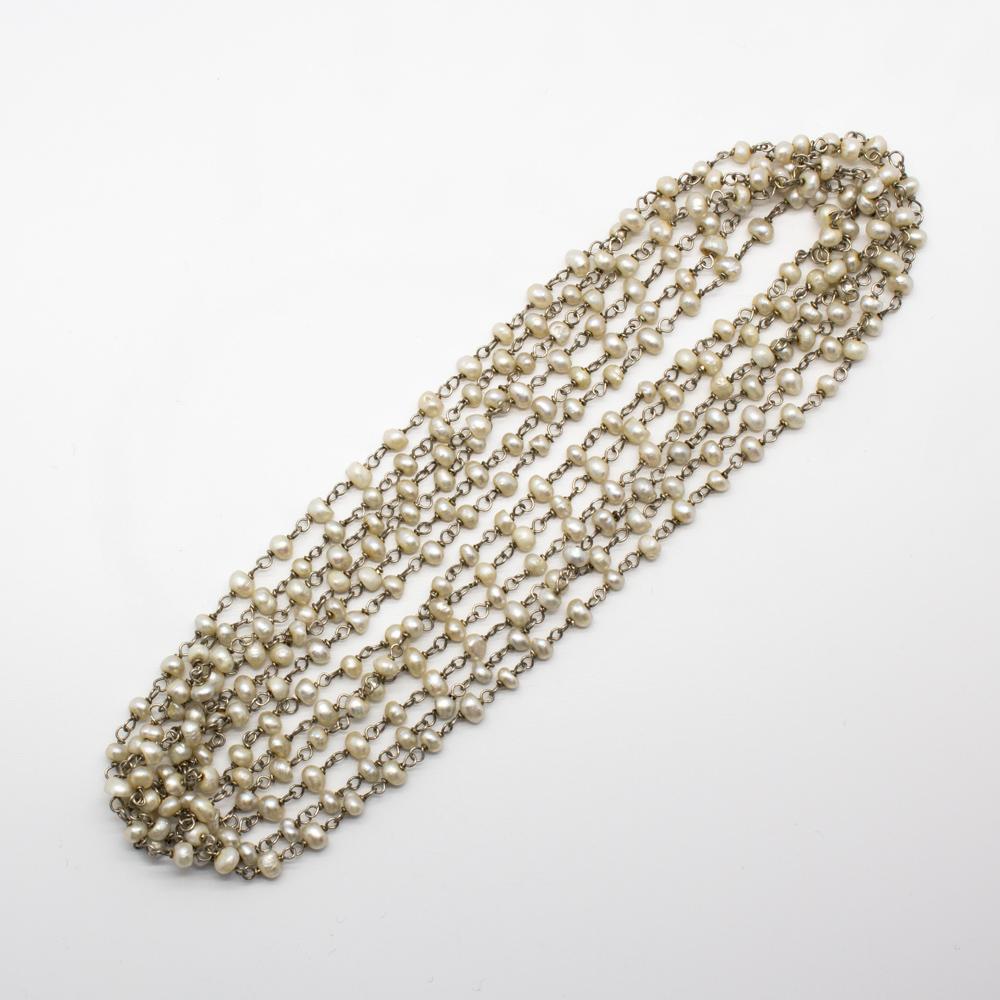 Art Deco Antique Platinum Pearls Necklace