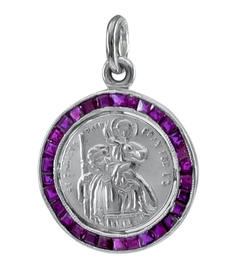 st christopher necklace platinum