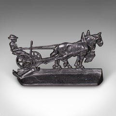 Antique Ploughman Doorstop, English, Cast Iron, Farmhouse Door Keeper, Victorian