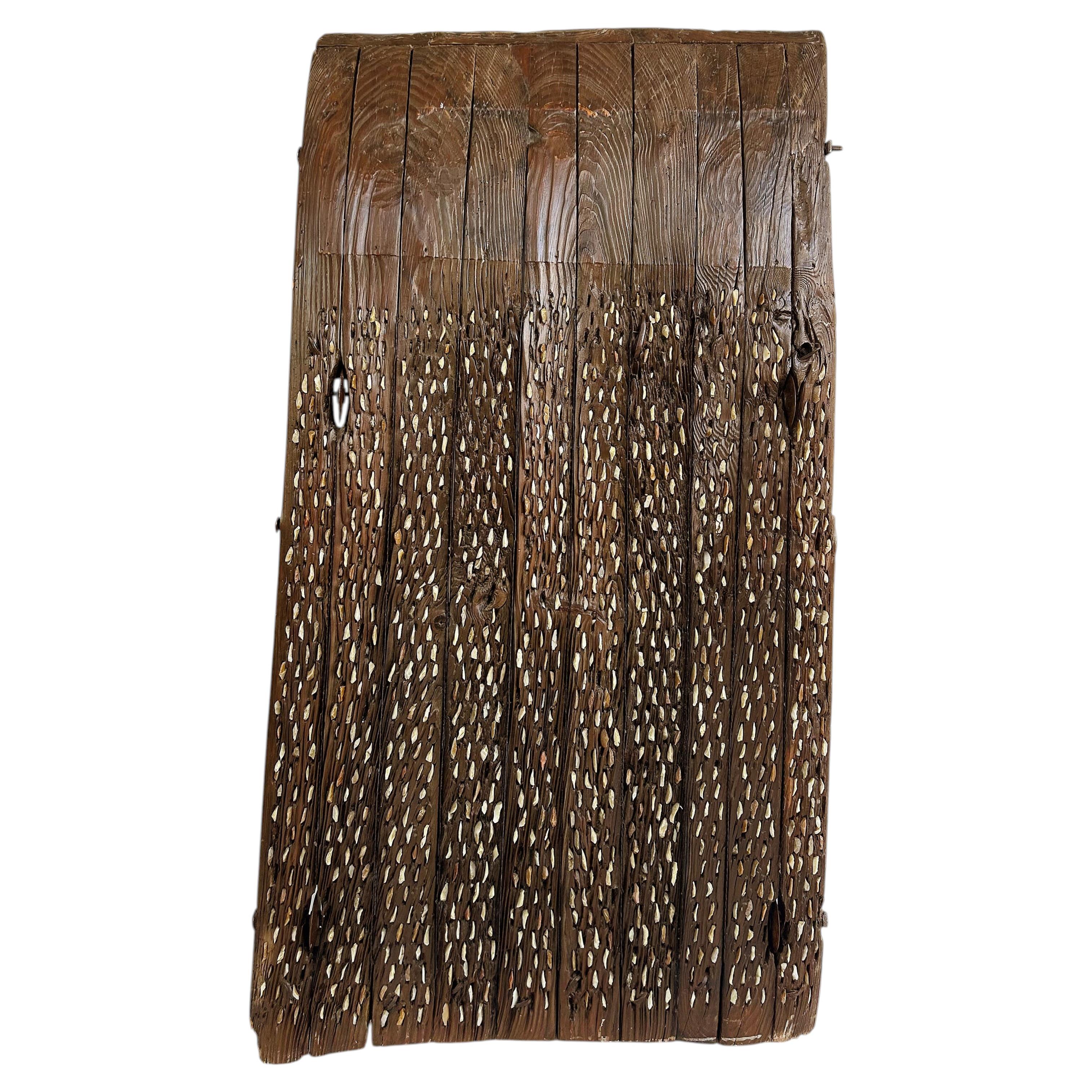 Antique Plow Threshing Board, Mounted Wall Sculpture, South of Spain