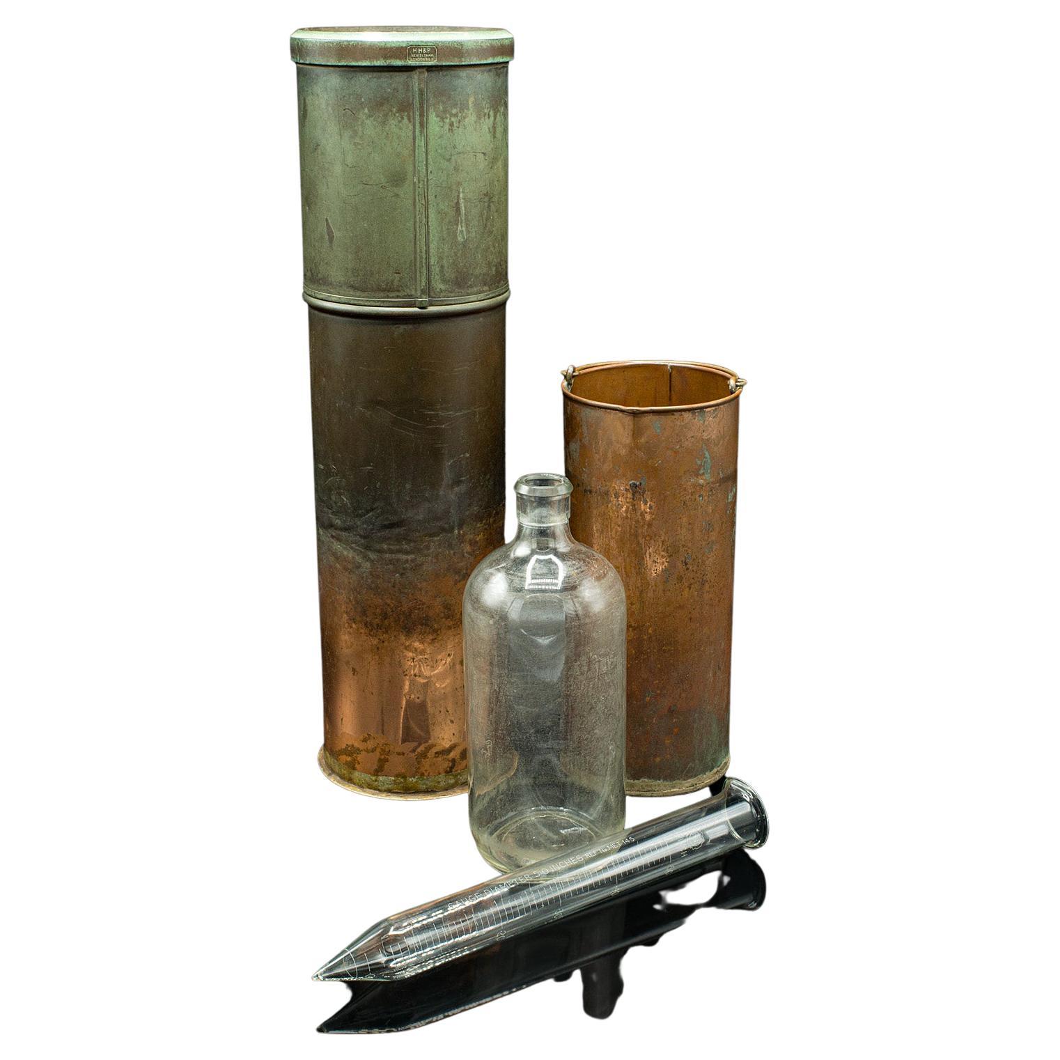 Antique Pluviometer Set, English, Copper, Meteorological, Rain Gauge, Victorian For Sale