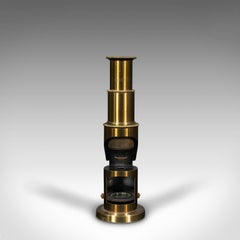 Antique Pocket Field Microscope, English, Brass, Instrument, Edwardian, C.1910