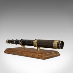 Antique Pocket Telescope, English, Brass, Leather, 4 Draw, Hartley of Todmorden