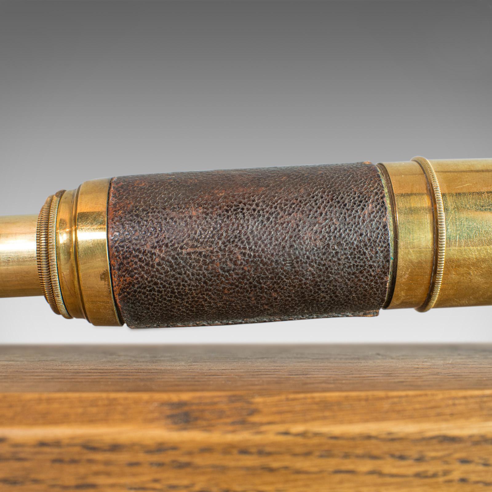 Antique Pocket Telescope, Three Draw, Refractor, English, Victorian, circa 1880 5