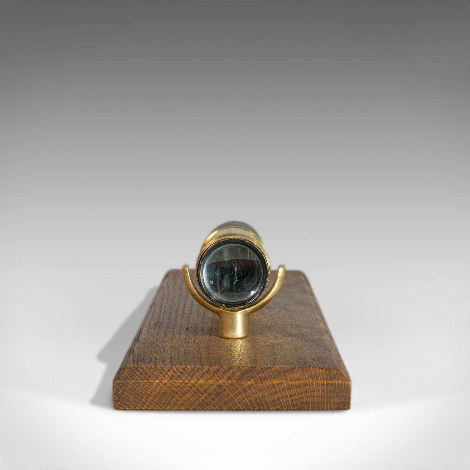Brass Antique Pocket Telescope, Three Draw, Refractor, English, Victorian, circa 1880