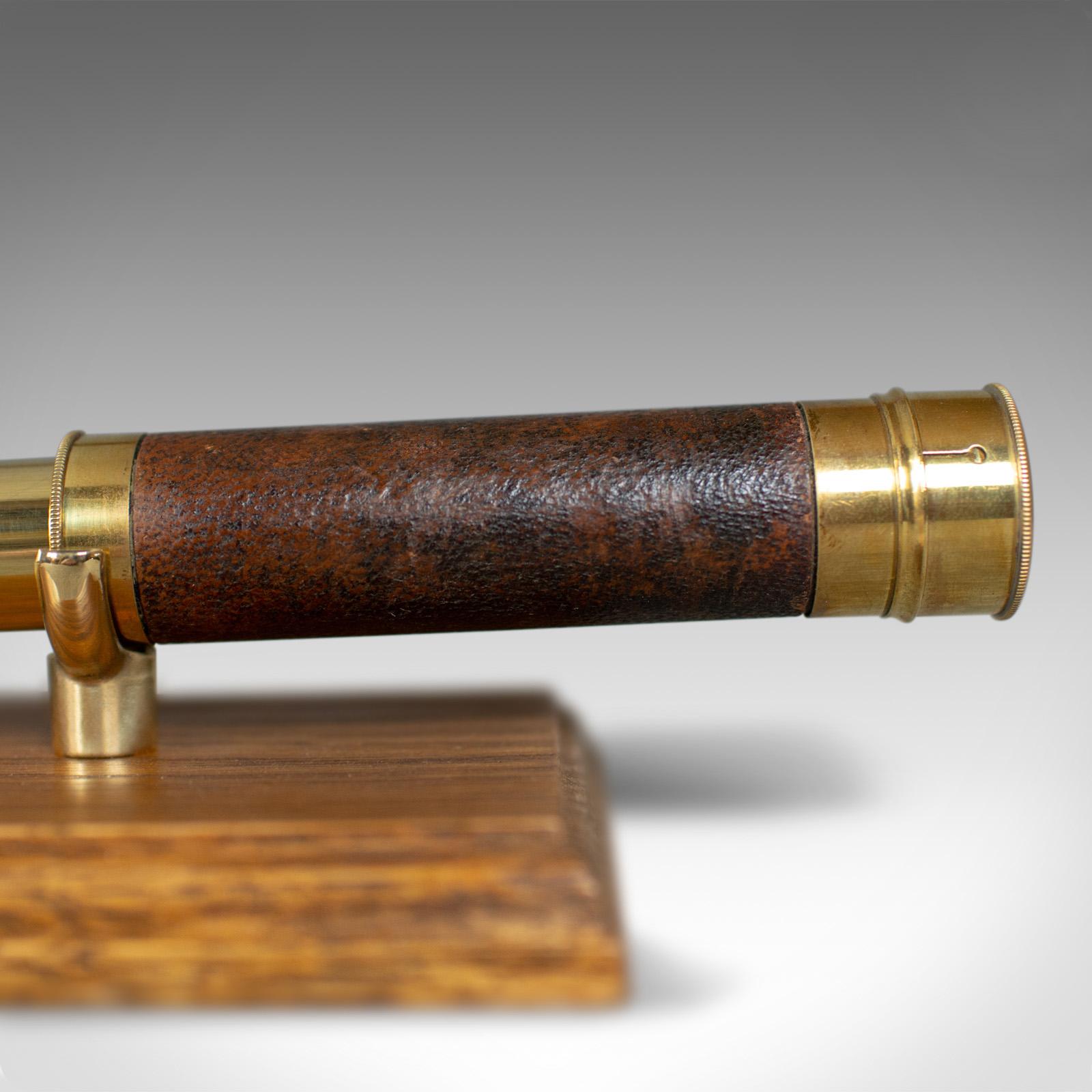 Brass Antique Pocket Telescope, Three Draw, Refractor, English, Victorian, circa 1890