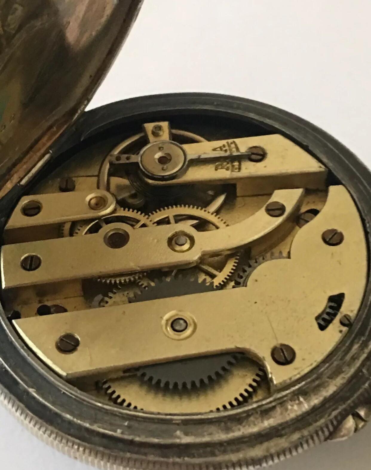 Antique Pocket Watch Signed a Pendula Numinense, Rio de Janeiro N20248 For Sale 4