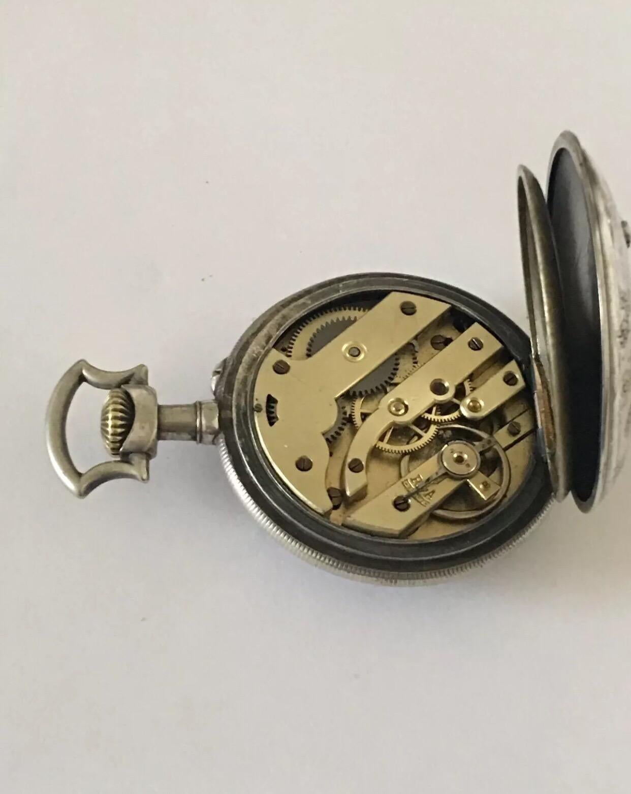 Antique Pocket Watch Signed a Pendula Numinense, Rio de Janeiro N20248 For Sale 3
