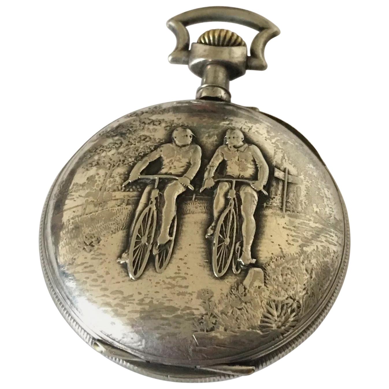 Antique Pocket Watch Signed a Pendula Numinense, Rio de Janeiro N20248 For Sale