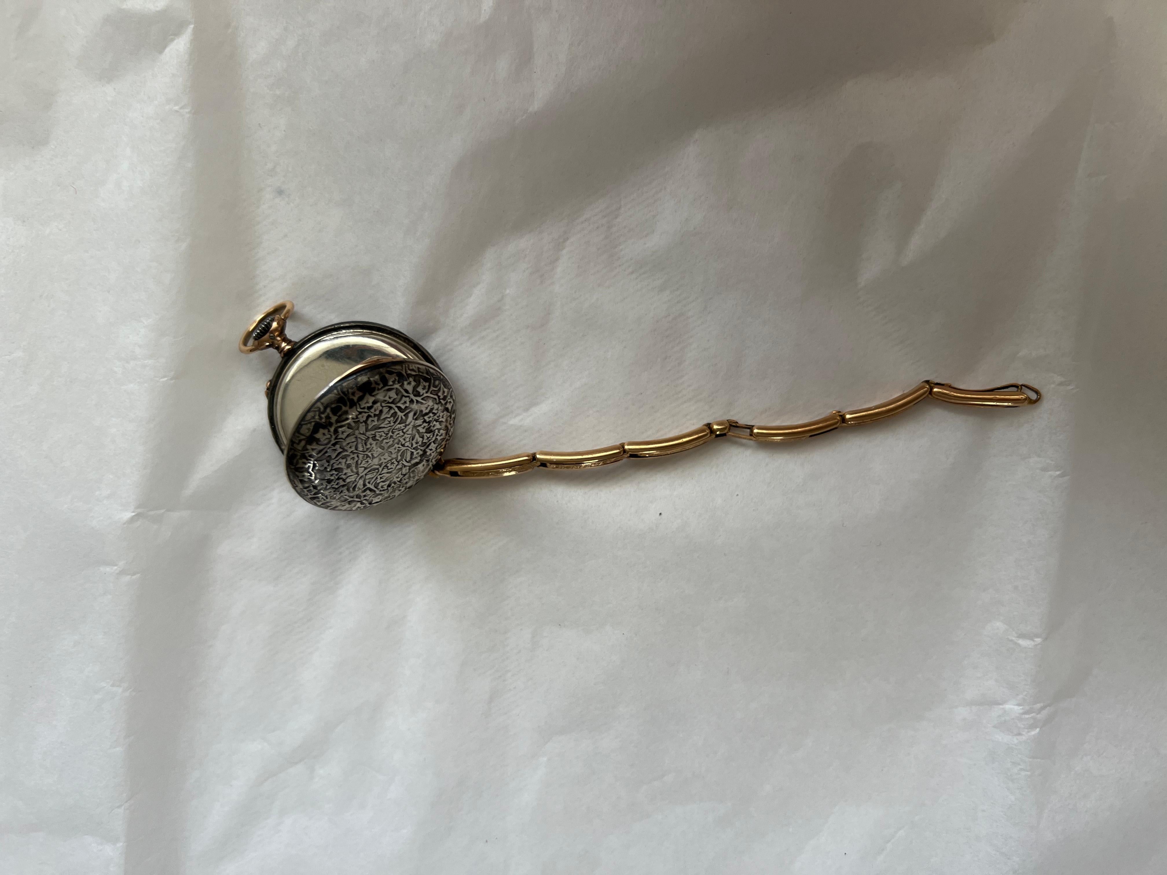 Antique Pocket Watch Silver Case Gold Filled Galt Vintage Estate 6